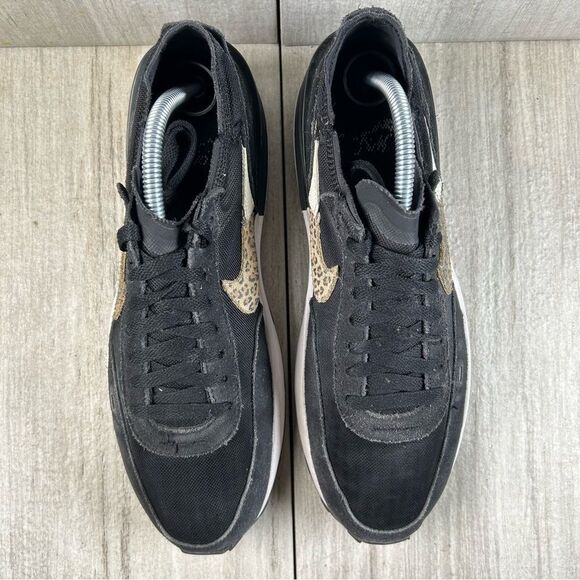Nike Waffle One Black Leopard Athletic Running Sneaker Shoes Women’s Size 11 - Picture 6 of 10